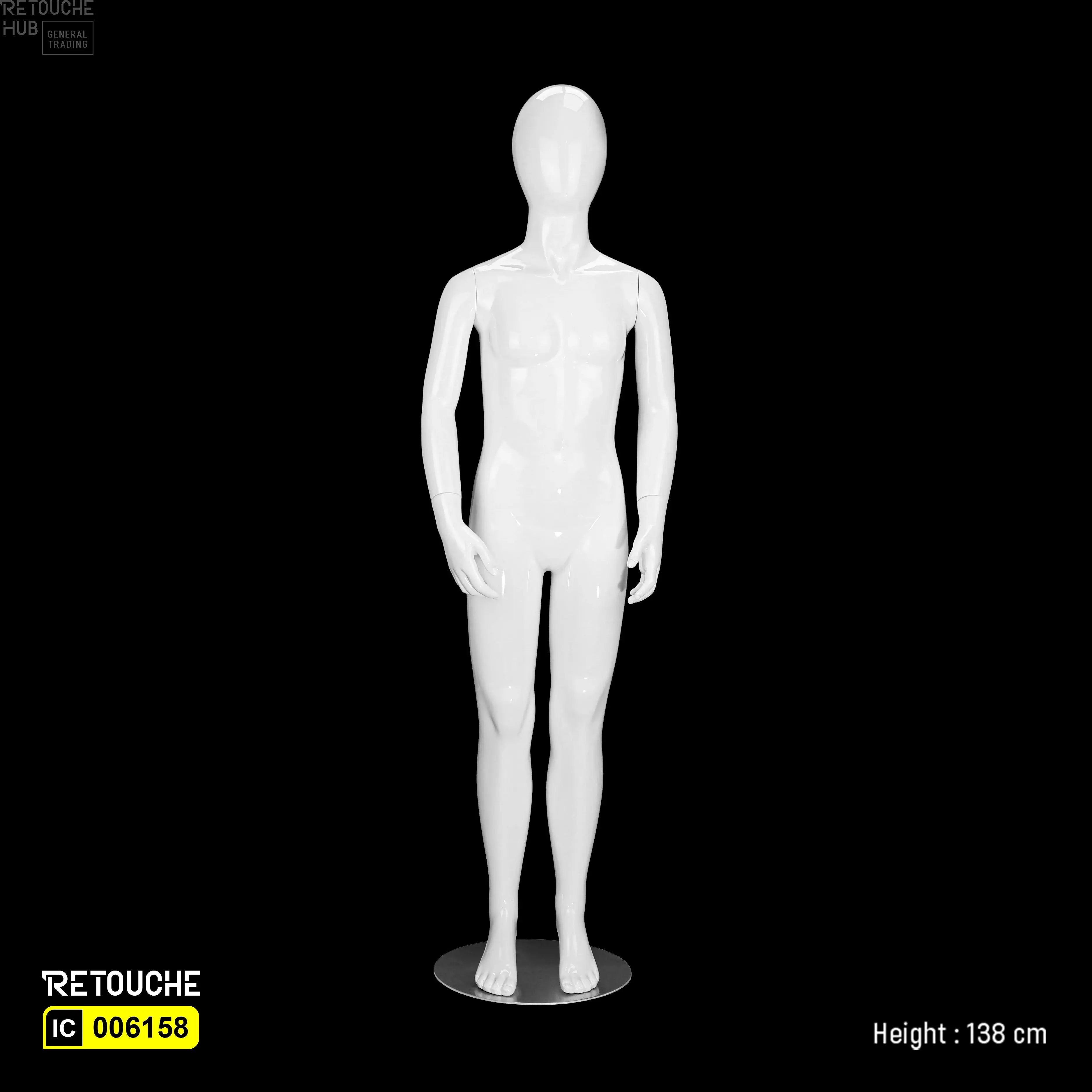 Children mannequin, Egg face mannequin, White glossy mannequin
Mannequin for 9–10 years old, Kids clothing display
Retail display mannequin, 138 cm tall mannequin, Lightweight children mannequin, Store-ready mannequin, Durable kids mannequin