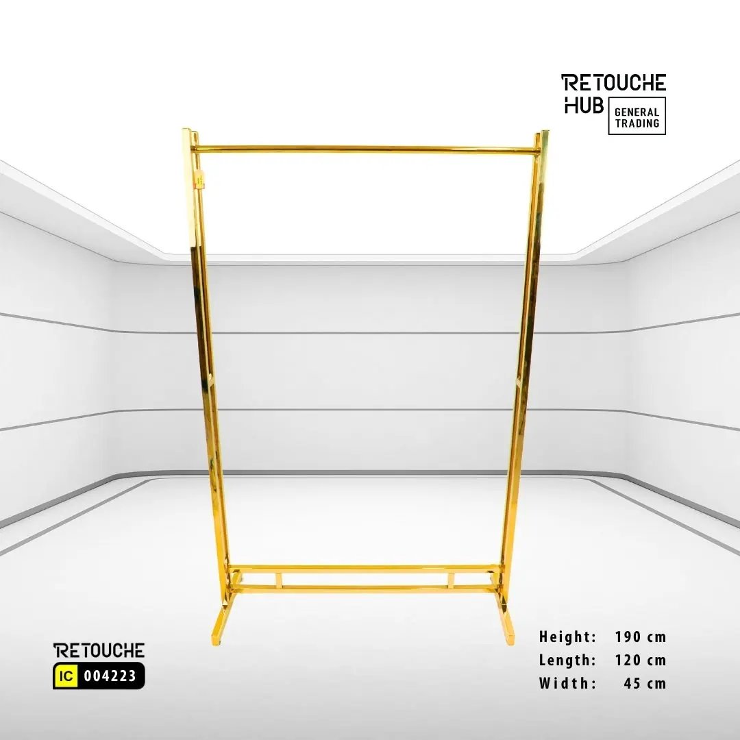 Clothes Hanging Stand | Gold Metal | Modern & Durable Retouche Hub General Trading L.L.C
