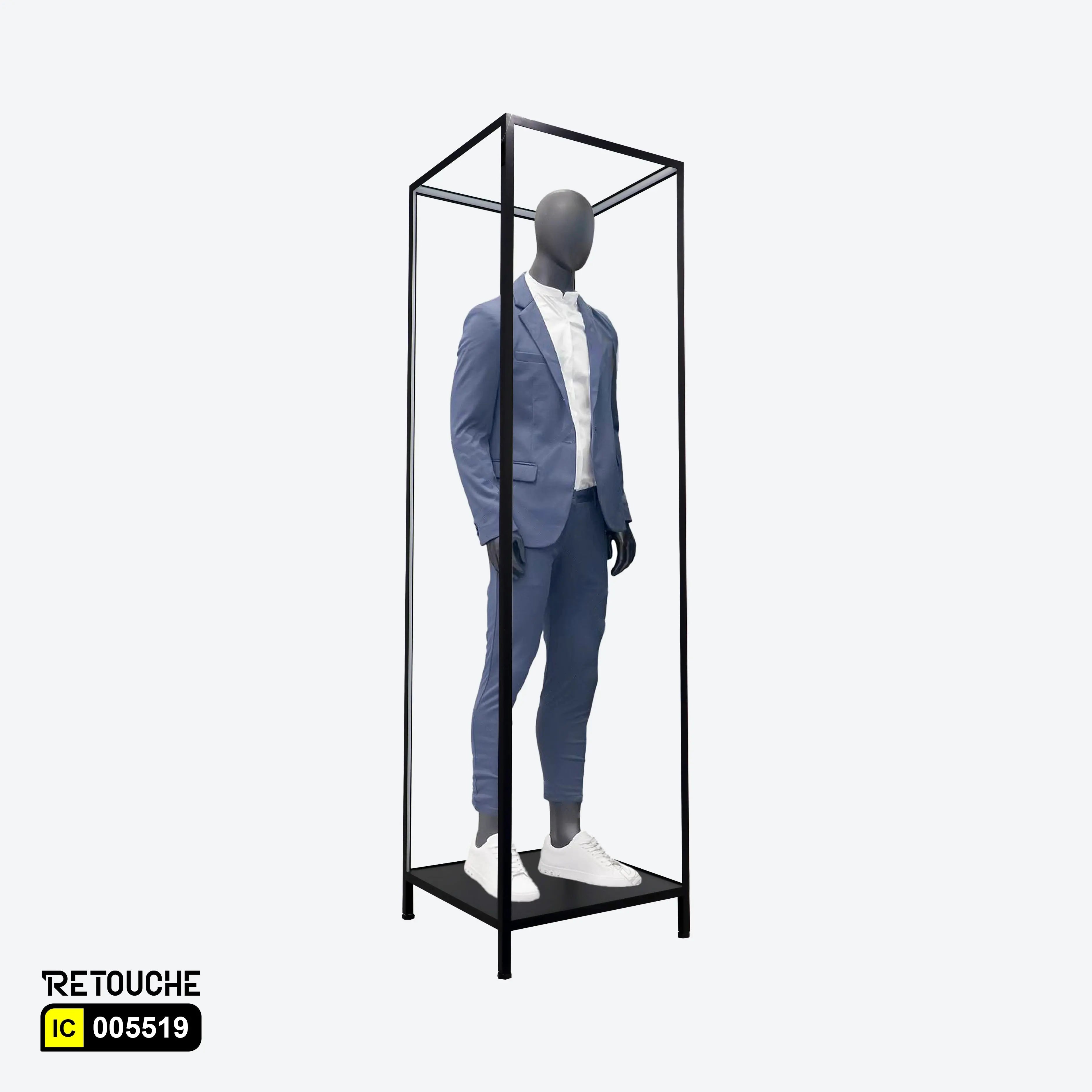 Display Stand For Mannequin Black With 4 Side Lighting Clothes Stands