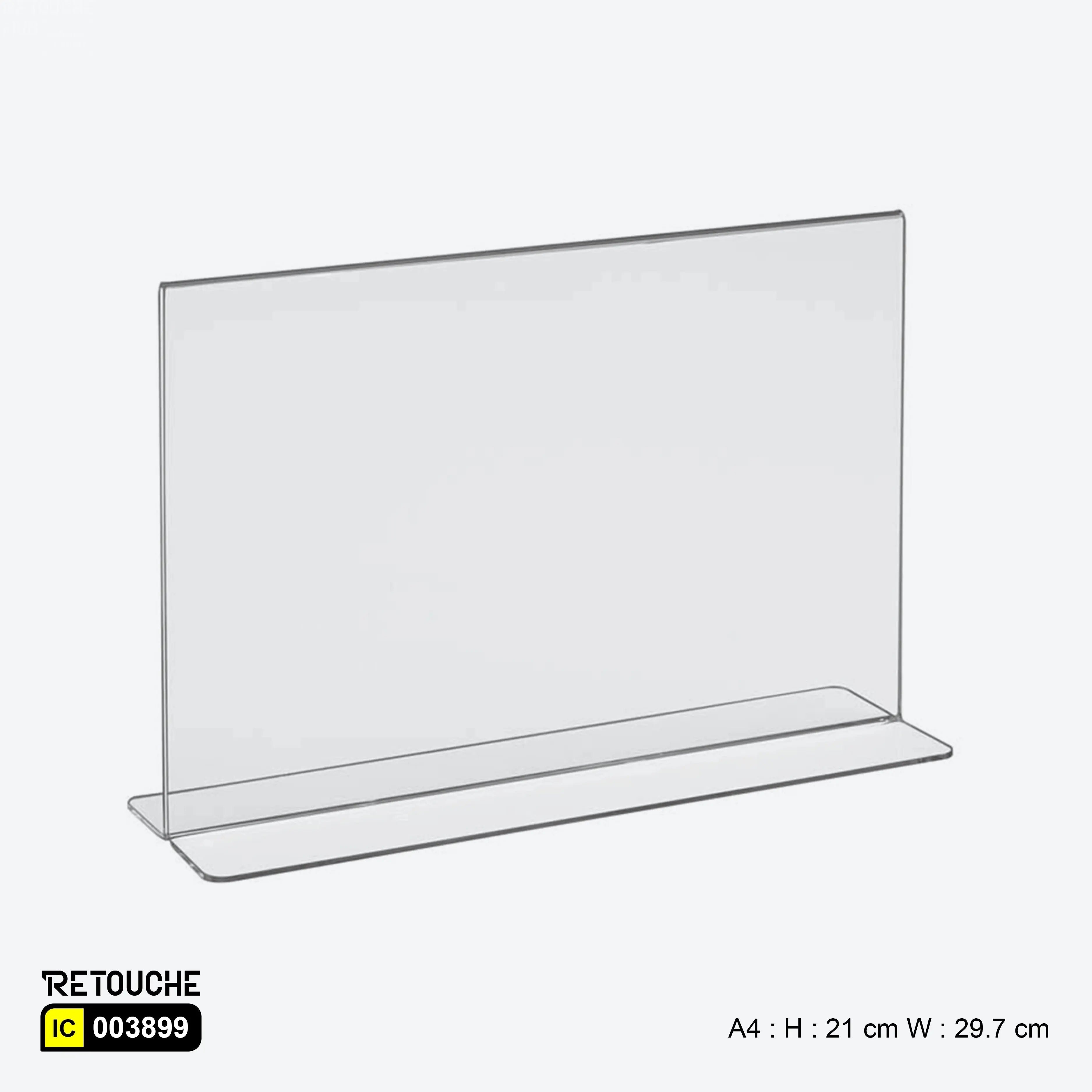 Display Stand, T-Shaped , Horizontal, Clear Acrylic, Countertop, Size : A4, A5 Acrylic Products