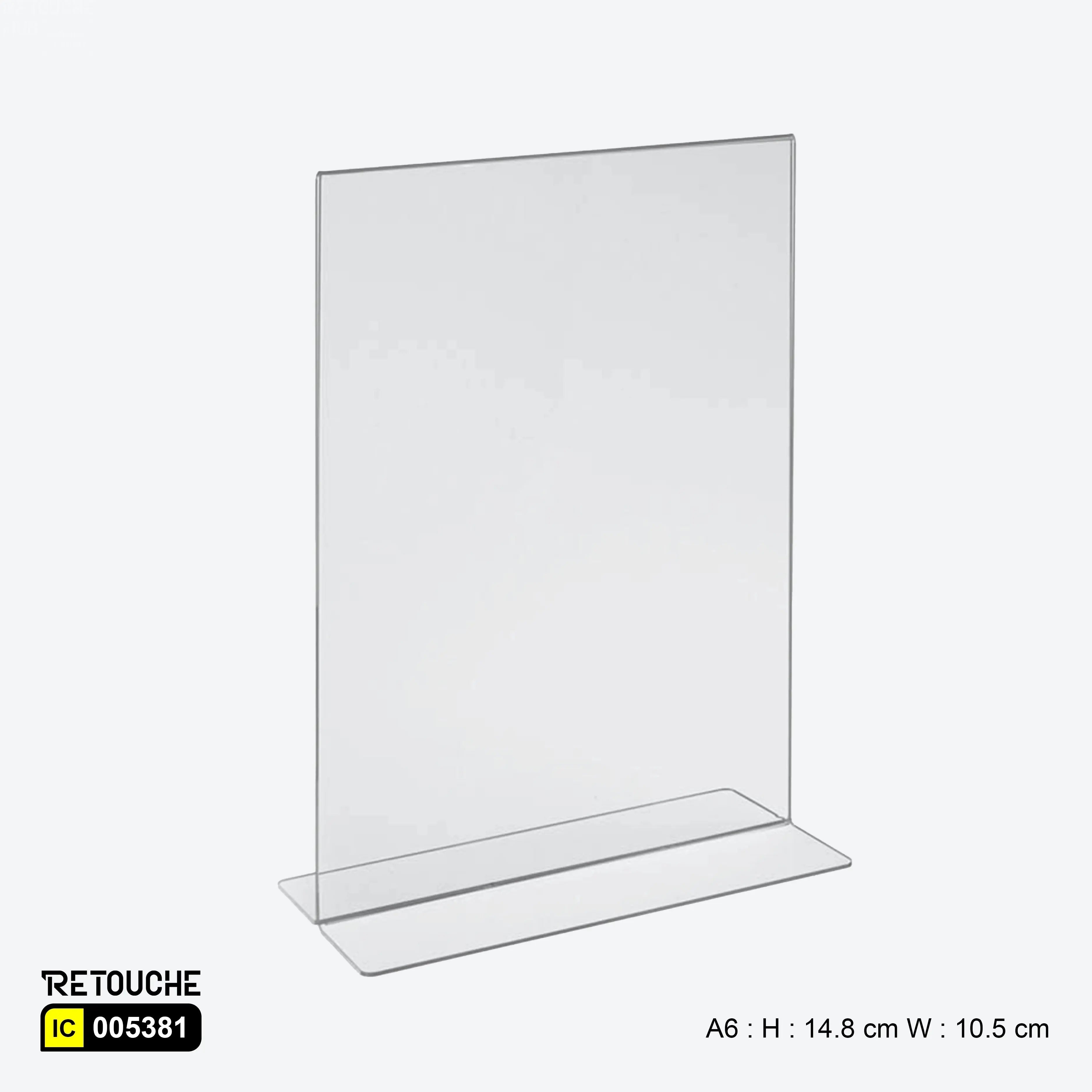 Display Stand, T-Shaped , Vertical, Clear Acrylic, Countertop, Size : A3, A4, A5, A6 Acrylic Products