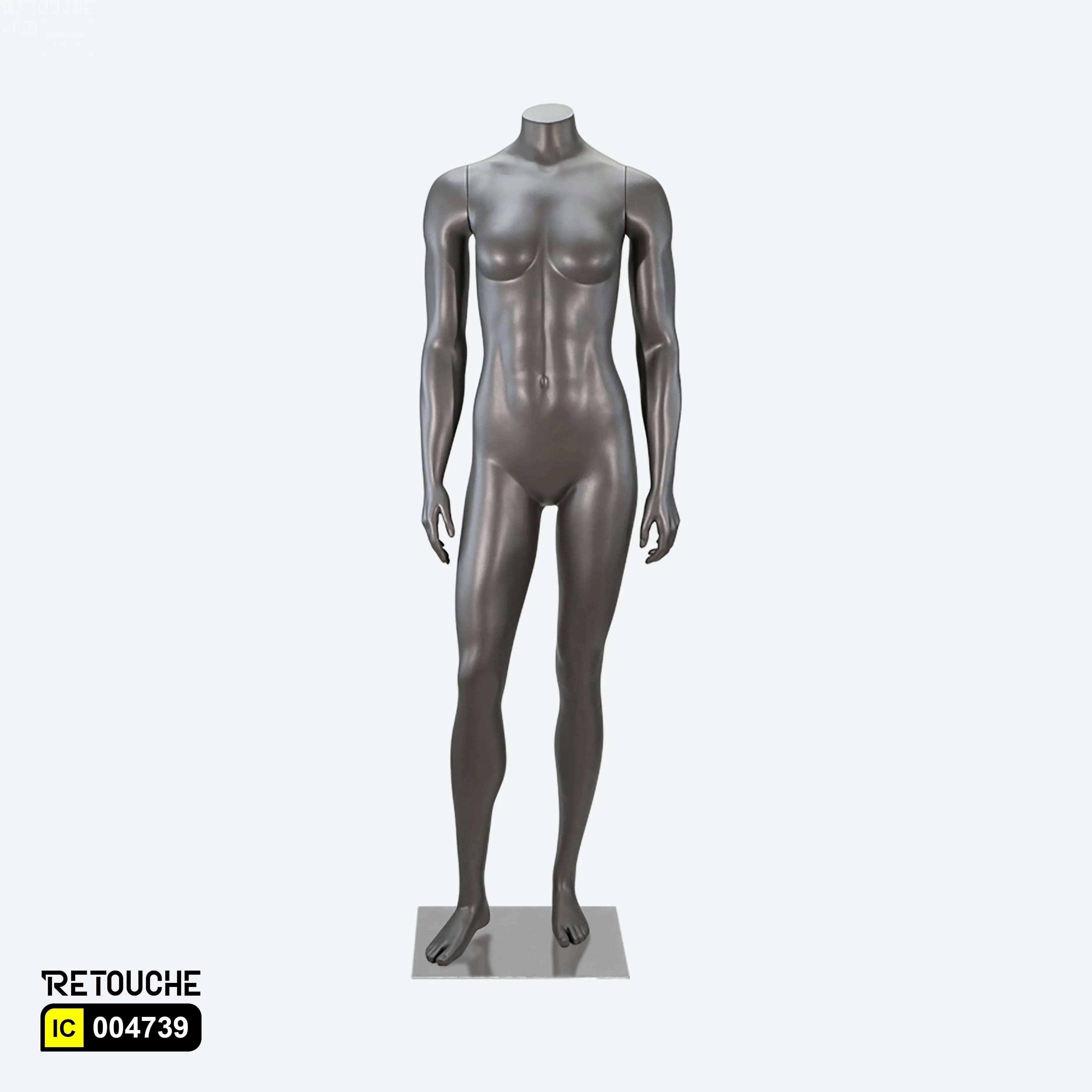 Female Mannequin , Headless, Dark Gray Color - Retouche Hub General Trading LLC®