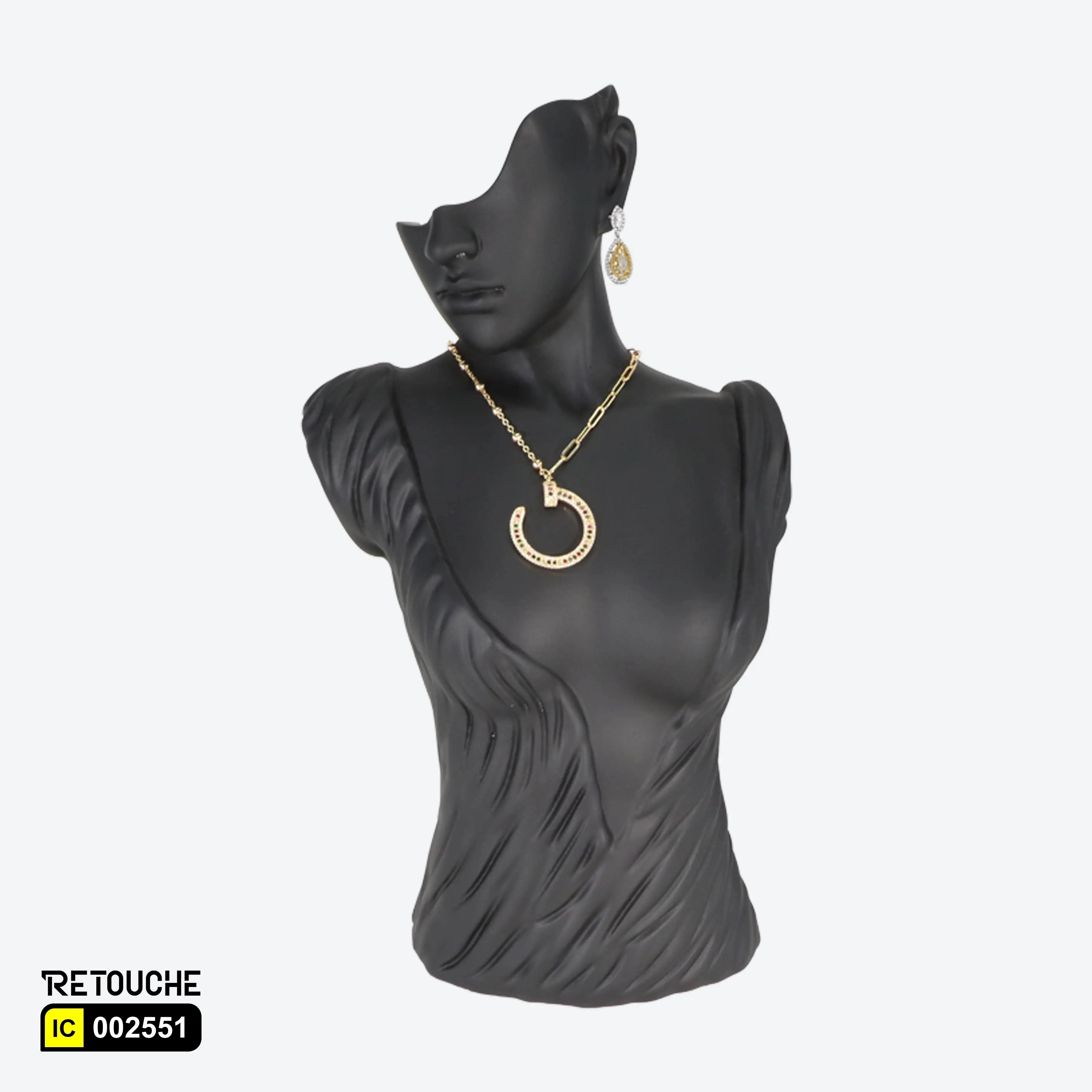 Female Mannequin Bust Jewelry Display, Black Color Displays & Showcases