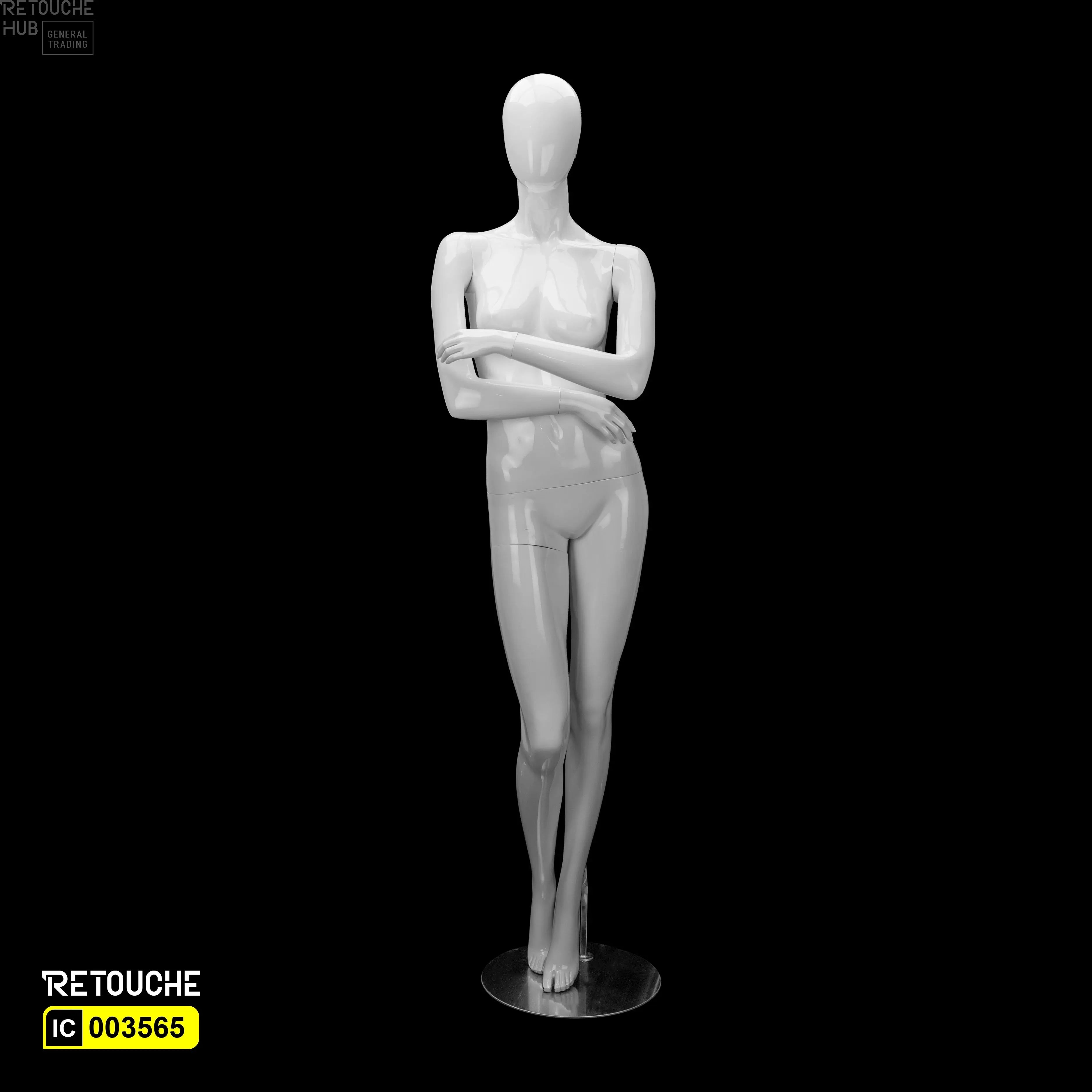 Female Mannequin Full Body Egg Face, White Color Female Mannequin