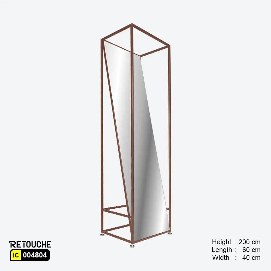 Floor Standing Mirror, Black Metal Clothes Hanging Stands