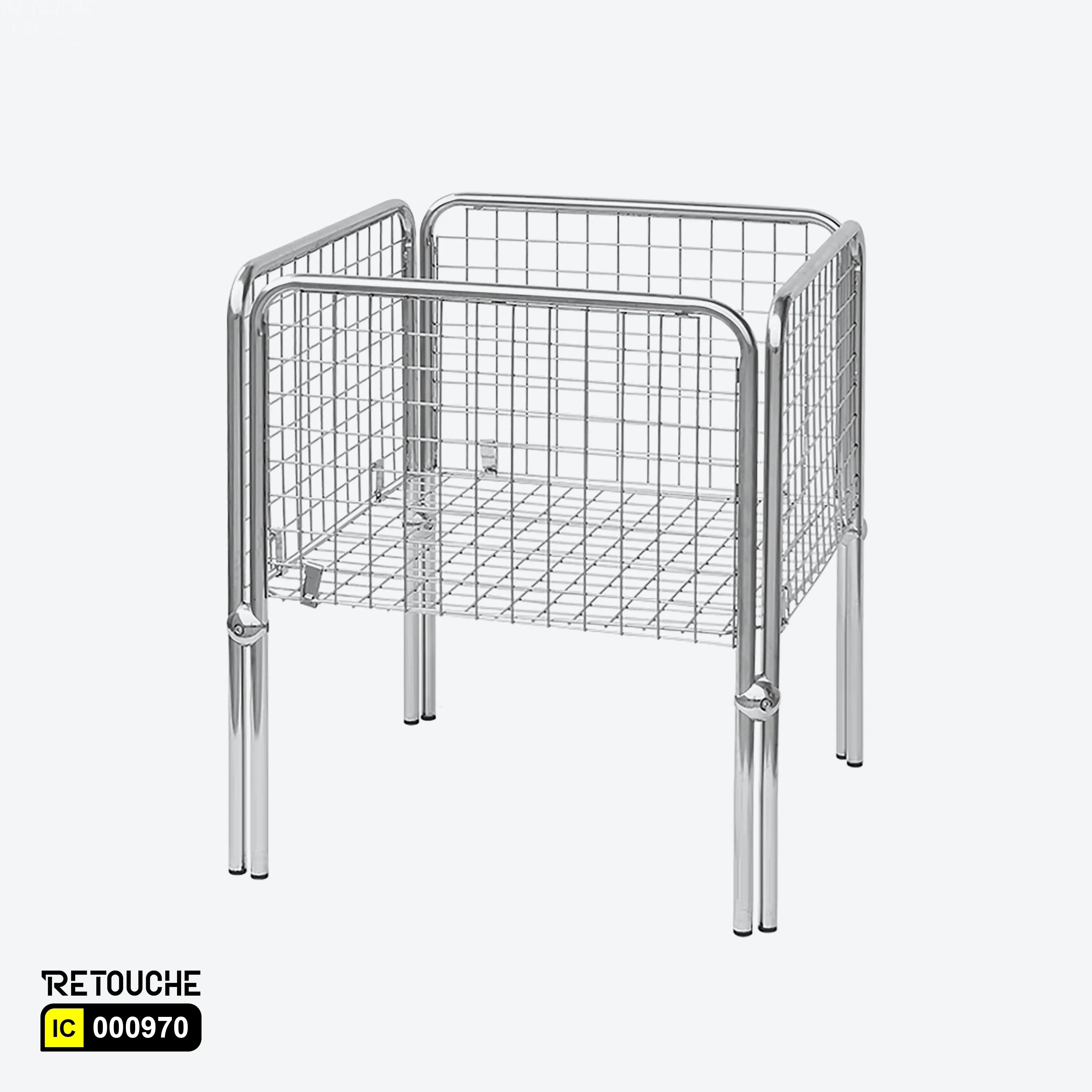Multi-use Storage Basket, Metal, Chrome Plated Supermarket Equipment