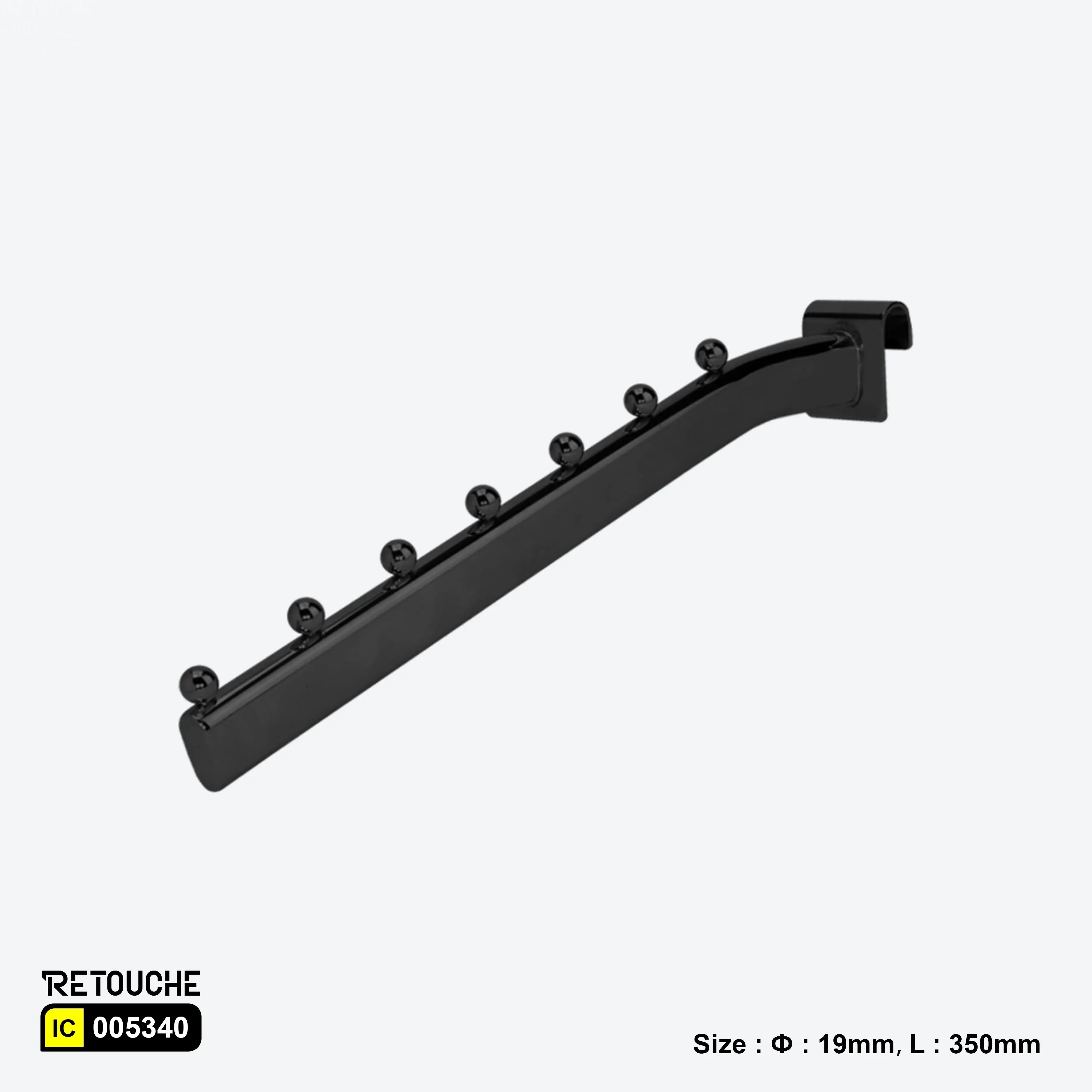 Sloped Display Hook for Oval Crossbar, with Beads, Metal Oval Tube & Accessories
