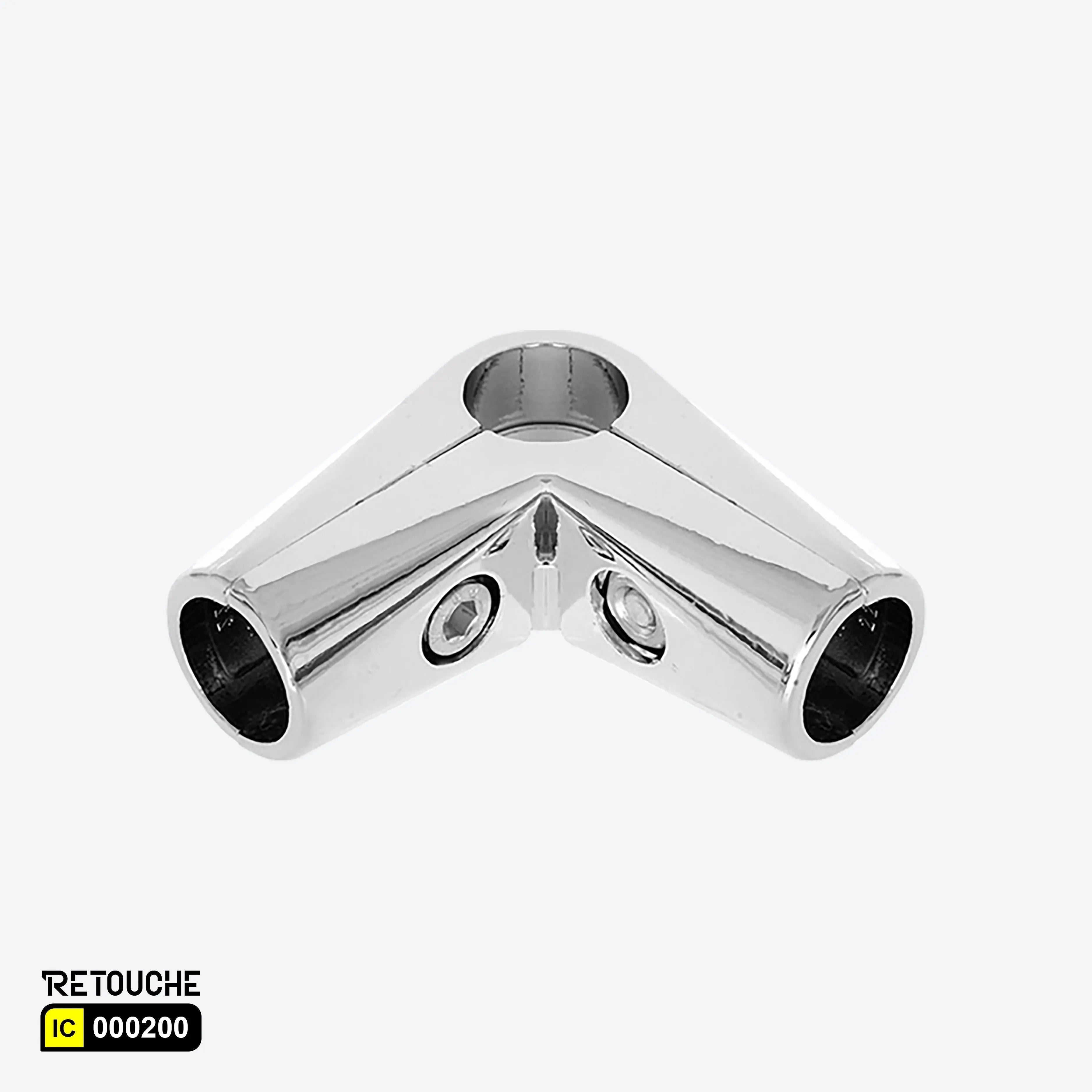 Tube Connector, Fit for 25mm Round tube ,Metal, Chrome Round Tube & Accessories