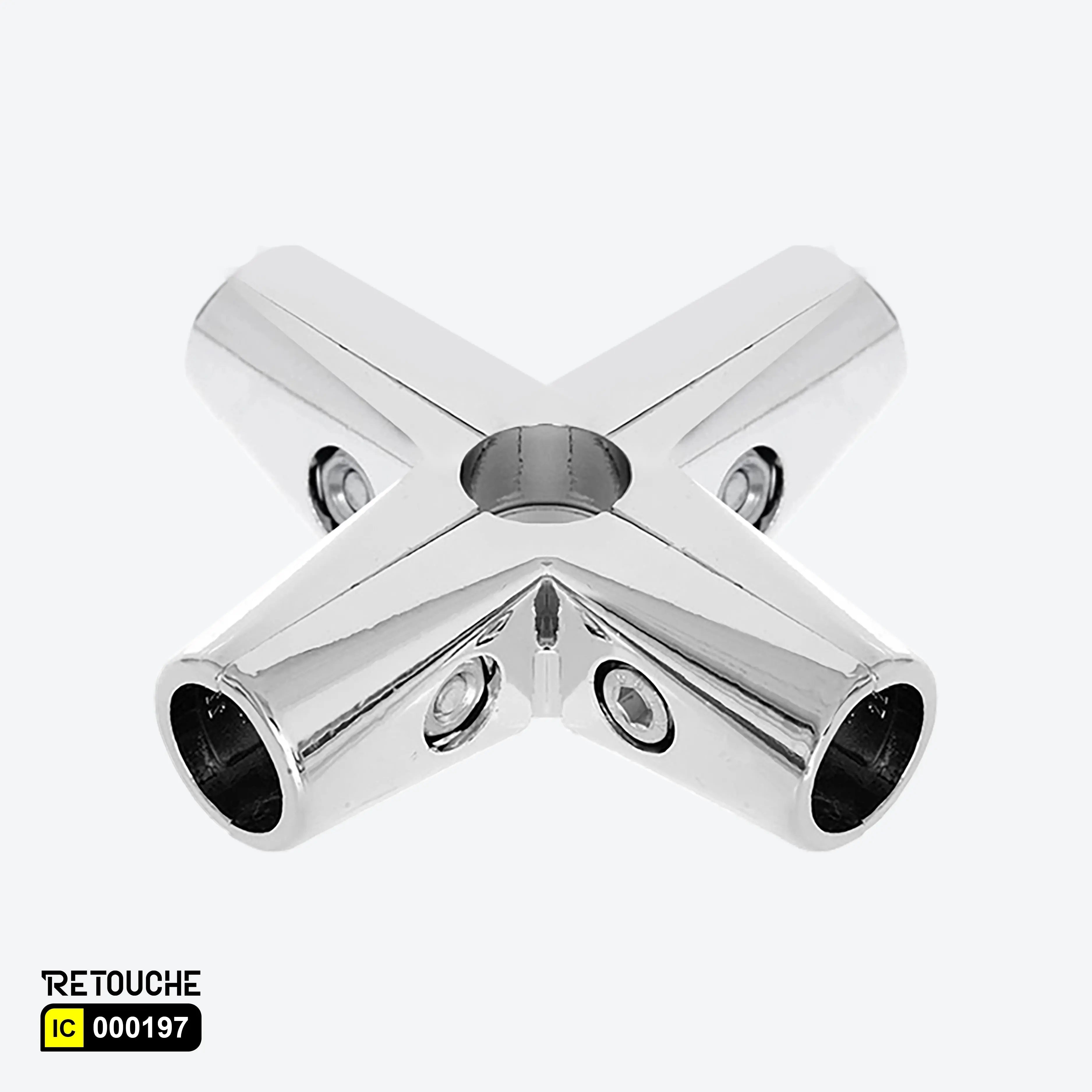 Tube Connector, Fit for 25mm Round tube ,Metal, Chrome Round Tube & Accessories